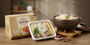 삼계탕 밀키트로 요리하는 모습