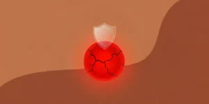 따뜻하고 흙빛의 테라코타 톤 추상 배경에 중앙에는 섬세한 균열과 함께 은은하게 빛나는 붉은 불씨 이미지