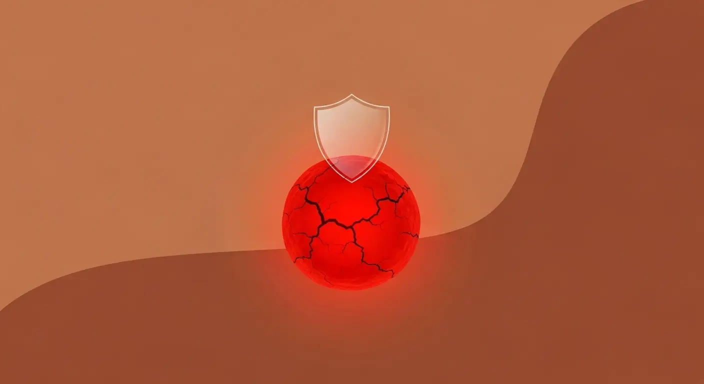  따뜻하고 흙빛의 테라코타 톤 추상 배경에 중앙에는 섬세한 균열과 함께 은은하게 빛나는 붉은 불씨 이미지 